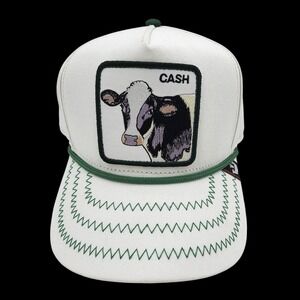 Goorin Bros Animal Farm The Cash Cow Trucker Hat White Snapback NEW w/ FLAW READ